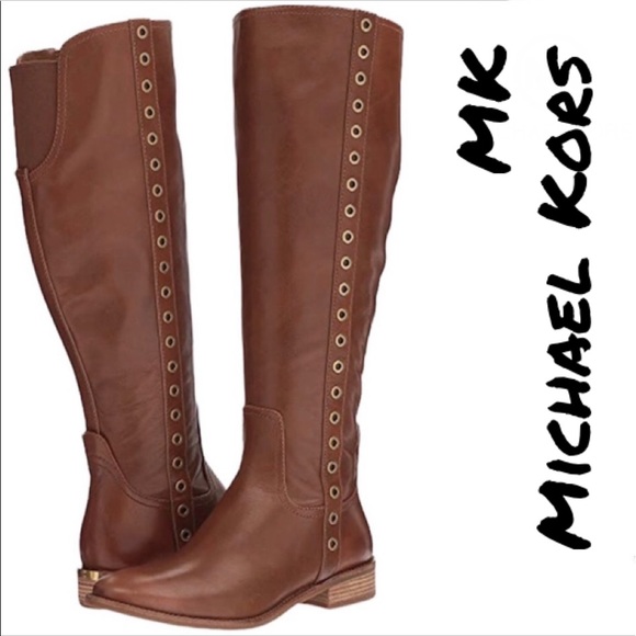 Michael Kors Shoes - Michael Kors Dora Knee High Brown
Leather Riding Boots Size 7 NEW